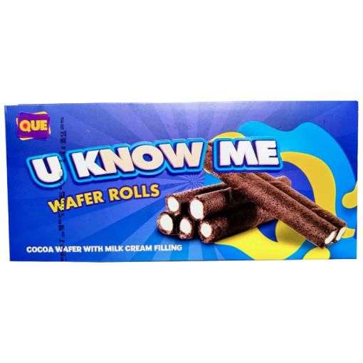 Picture of Que U Know Me Milk Cream Choco Roll Wafers 100g