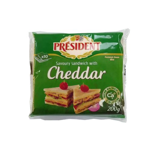 Picture of President Cheddar Sandwich Cheese 200g