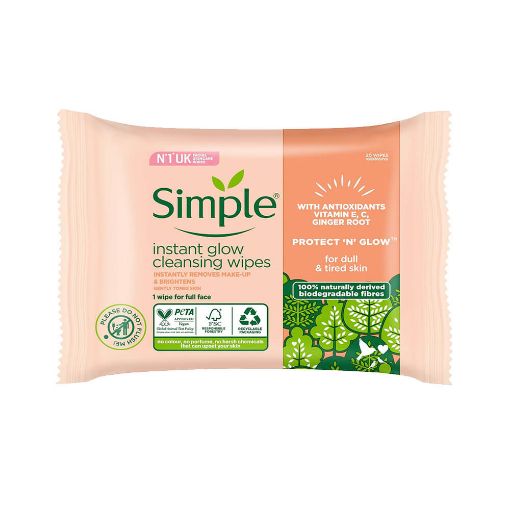 Picture of Simple Protect N Glow Bio Wipes 20s